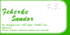 feherke sandor business card